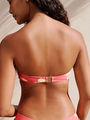 Pink/Lime Floral Trim Bandeau Bikini Top - Image 4 of 9