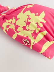 Pink/Lime Floral Trim Bandeau Bikini Top - Image 9 of 9