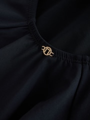 Preto - High Neck Frill Tummy Control Swimsuit - Imagem 8 de 8