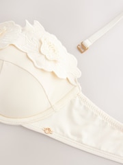 Cream Floral 3D Wired Non Padded Bikini Top - Image 11 of 11