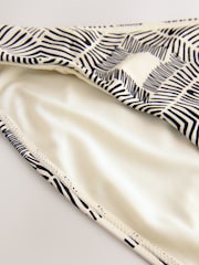 Black/Cream Aztec Asymmetric Bead High Leg BIkini Bottoms - Image 6 of 7