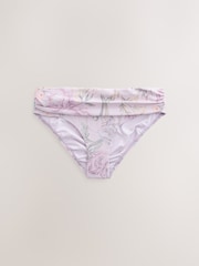 Lilac Floral Print Roll Top Bikini Bottoms - Image 6 of 8