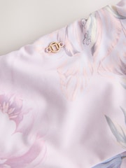 Lilac Floral Print Roll Top Bikini Bottoms - Image 8 of 8