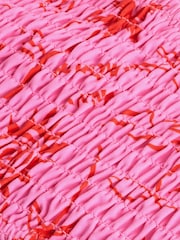 Pink/Red Sunny Senorita Shirred Crop Bikini Top - Image 5 of 6