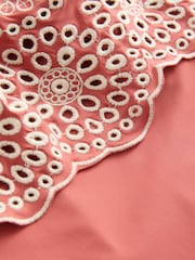 Rose Pink Bandeau Embriodered Frill Tummy Shaping Control Swimsuit - Image 10 of 10