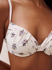 Ecru Woodblock Draped Padded Shaping Wired Bikini Top - Image 5 of 8