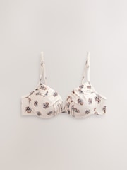 Ecru Woodblock Draped Padded Shaping Wired Bikini Top - Image 6 of 8