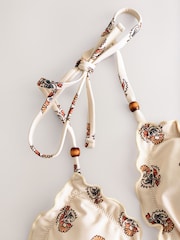 Cream Woodblock Lettuce Edge Triangle Bikini Top - Image 8 of 8