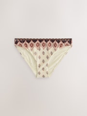 Chocolate Brown Woodblock High Leg Bikini Bottoms - Image 6 of 8