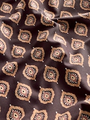Chocolate Brown Woodblock Plunge Tummy Control Swimsuit - Image 10 of 11