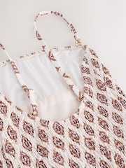 Crema con bloque de madera - Shirred Tummy Control Bandeau Swimsuit - Imagen 9 de 9