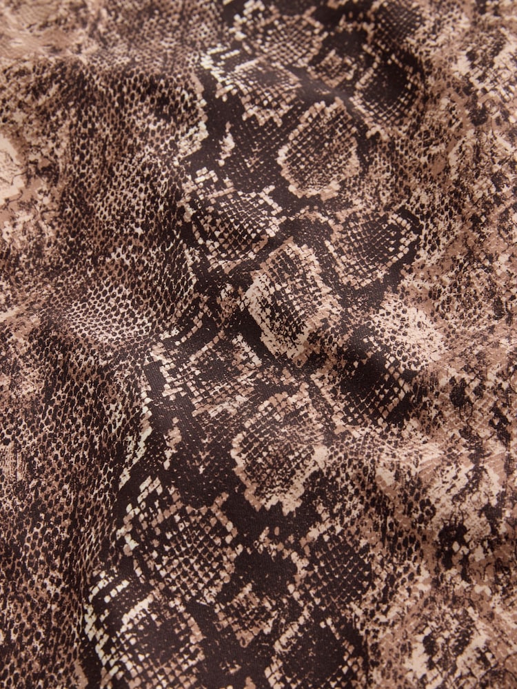 Brown Snake Print Tummy Control Period Scoop Swimsuit - Image 8 of 8
