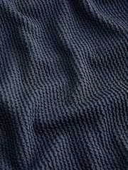 Steel Blue Crinkle Scoop Trim Tummy Control Swimsuit - Image 7 of 8