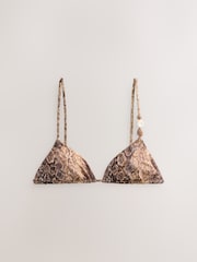 Brown Snake Beaded Triangle Bikini Top - Image 10 of 12