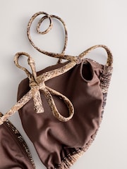 Brown Snake Beaded Triangle Bikini Top - Image 12 of 12
