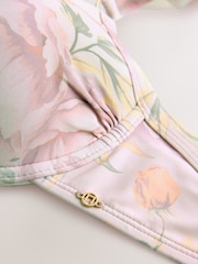 Lilac Purple Floral Print Frill Strap Padded Wired Bikini Top - Image 10 of 10