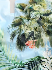 Blue Jungle Scenic Print Scoop Trim Tummy Control Swimsuit - Image 6 of 7