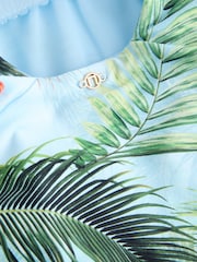Blue Jungle Scenic Print Scoop Trim Tummy Control Swimsuit - Image 7 of 7