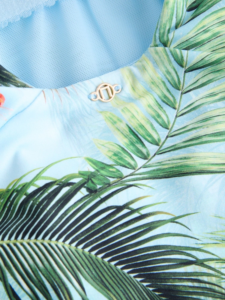 Blue Jungle Scenic Print Scoop Trim Tummy Control Swimsuit - Image 7 of 7