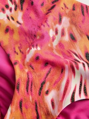 Pink/Orange Metallic Leopard Print High Waist Print Bikini Bottoms - Image 3 of 3
