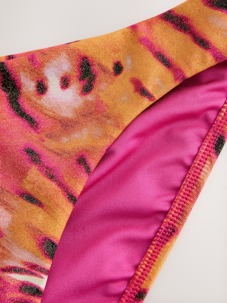 Pink/Orange Metallic - Calças de biquíni estampadas - Imagem 2 de 3