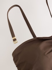 Chocolate Brown Shaping Tummy Control Bandeau Swimsuit - Image 7 of 8