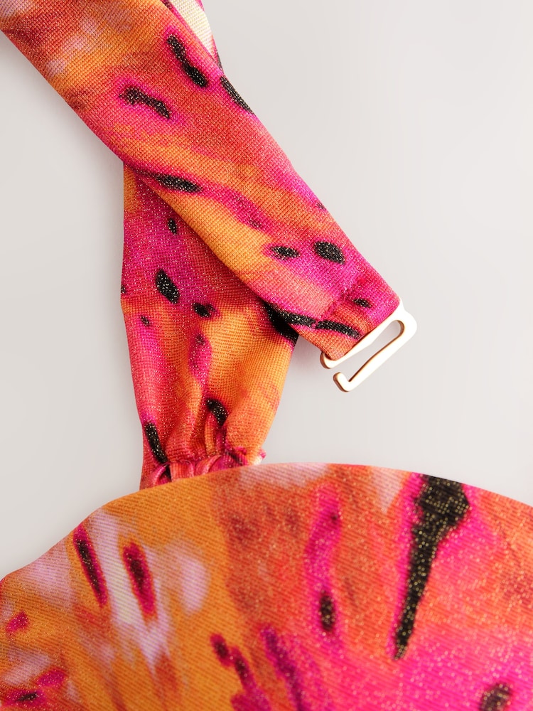 Estampado de leopardo metalizado rosa/naranja - Top de bikini bandeau con aros - Imagen 9 de 9 Estampado de leopardo metalizado rosa/naranja - Top de bikini bandeau con aros - Imagen 9 de 9