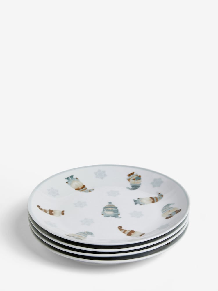 Teal Blue Christmas Gonk Set of 4 Side Plates - Image 2 of 4 Teal Blue Christmas Gonk Set of 4 Side Plates - Image 2 of 4