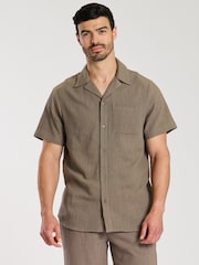 South Beach Grey 100% Cotton Marl Short Sleeve Shirt - Image 2 of 5
