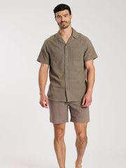 South Beach Grey 100% Cotton Marl Short Sleeve Shirt - Image 6 of 6