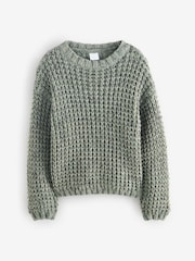 Khaki Green Fish Stitch Jumper - Image 1 of 1