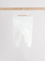 White Baby 100% Cottton Knitted Jumper and Leggings Set (0-12mths) - Image 6 of 10