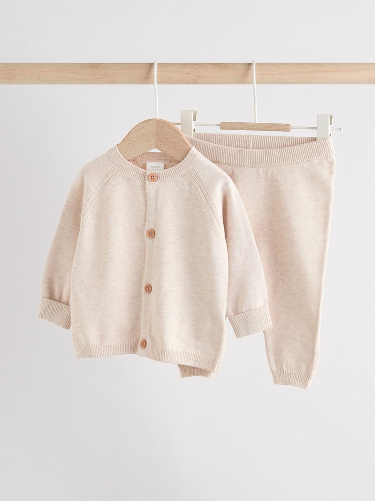 Neutral Baby 100% Cottton Knitted Jumper and Leggings Set (0-12mths) - Image 1 of 14
