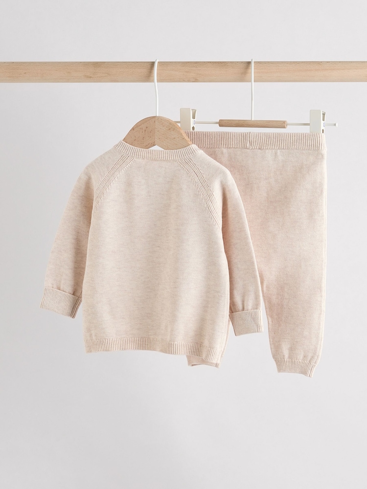 Neutral Baby 100% Cottton Knitted Jumper and Leggings Set (0-12mths) - Image 2 of 14