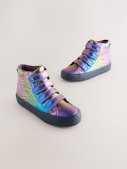 Purple Wide Fit (G) Metallic Touch and Close Fastening Boots - Image 1 of 5