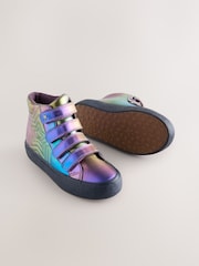 Purple Wide Fit (G) Metallic Touch and Close Fastening Boots - Image 2 of 5