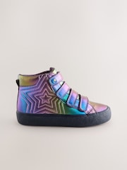 Purple Wide Fit (G) Metallic Touch and Close Fastening Boots - Image 3 of 5