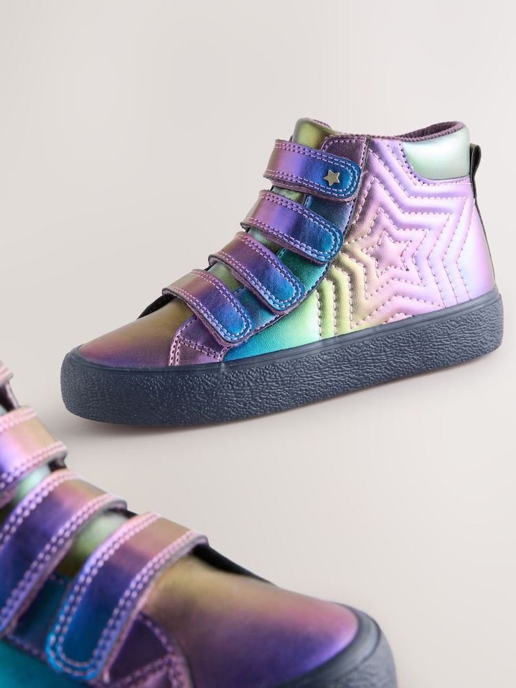 Purple Wide Fit (G) Metallic Touch and Close Fastening Boots - Image 5 of 5