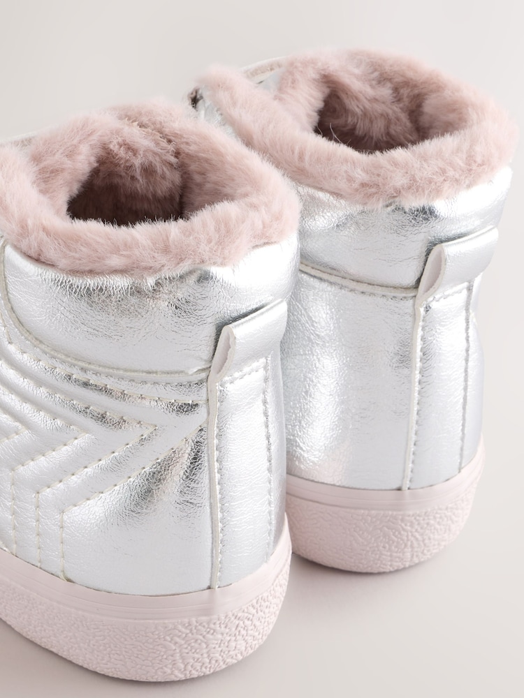 Argint/Argintiu - Touch and Close Fastening High Top Trainers - Image 4 of 7