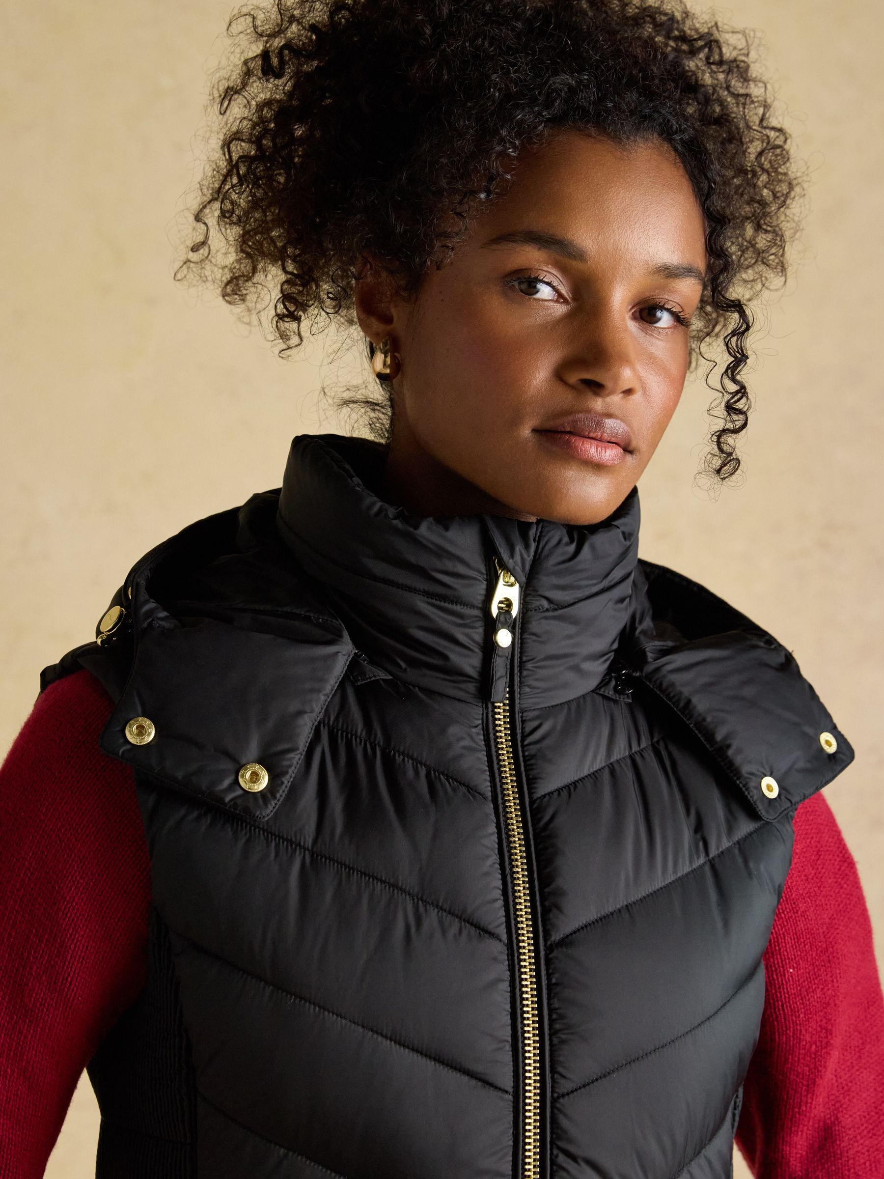 Buy Joules Pembury Black Longline Showerproof Padded Gilet with