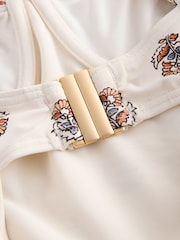 Cream Woodblock Tummy Control DD+ Wired Swimsuit - Image 3 of 5