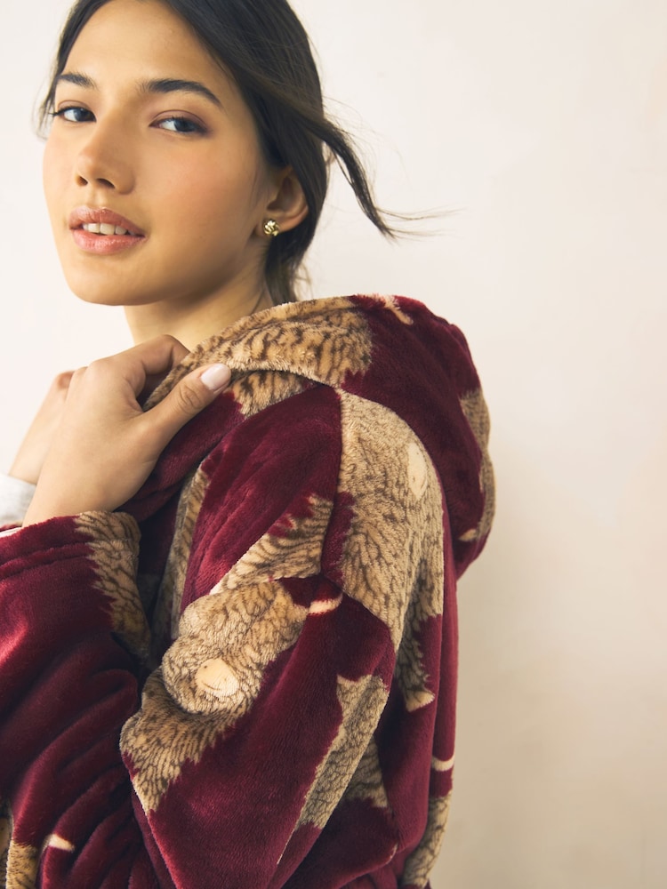 Rouge bordeaux - Robe de chambre Hamish - Image 3 of 7