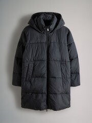 The Set Black Hooded Longline Padded Coat - Image 1 of 3