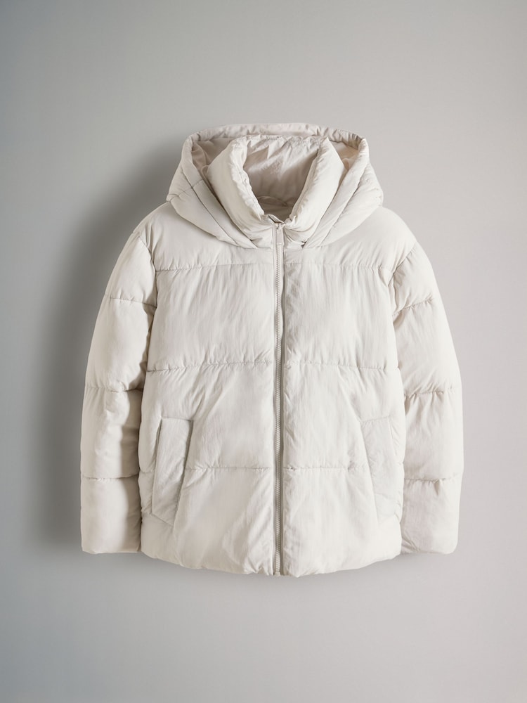 The Set Oyster Grey Short Padded Coat - Image 1 of 3