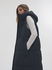 The Set Black Maxi Padded Gilet Coat - Image 4 of 9
