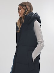The Set Black Maxi Padded Gilet Coat - Image 5 of 9