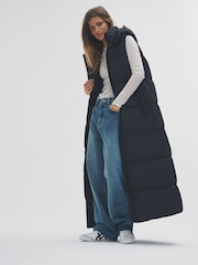 The Set Black Maxi Padded Gilet Coat - Image 6 of 9