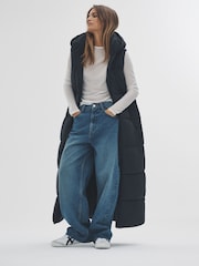 The Set Black Maxi Padded Gilet Coat - Image 7 of 9