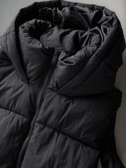 The Set Black Maxi Padded Gilet Coat - Image 8 of 9