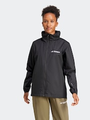 adidas Black Multi Essentials 2L Technial Rain Jacket - Image 1 of 7